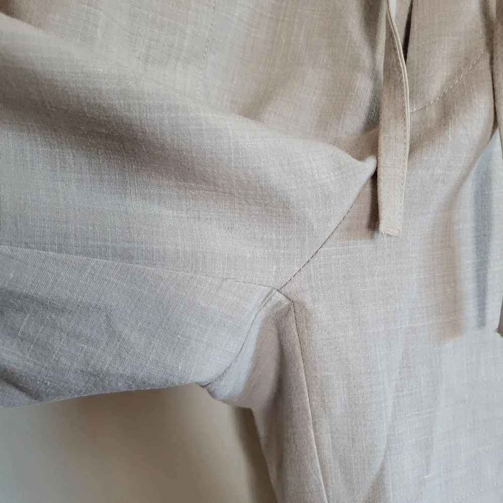 Bachrach Wool Blend Trouser Lightweight Drawstring Cream Mens 36 X 33.5